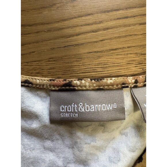 Croft & Barrow Women Size Large Long Sleeve Cheetah Stretch Office Artsy NWT - Picture 3 of 15